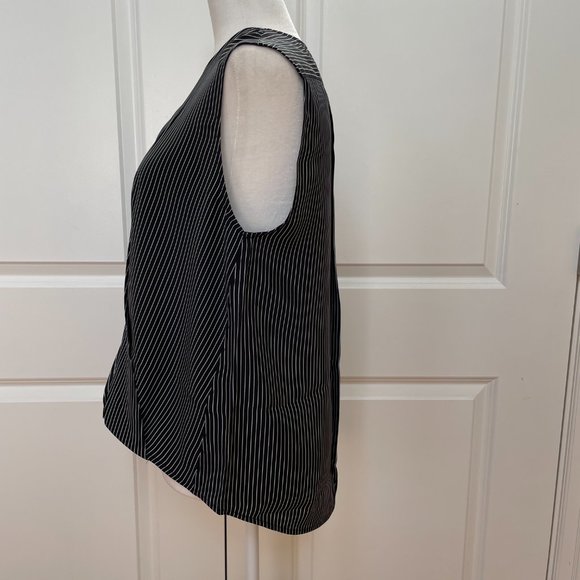 Black White Stripe Sleeveless Silk Blouse from Rag&Bone - Picture 4 of 8